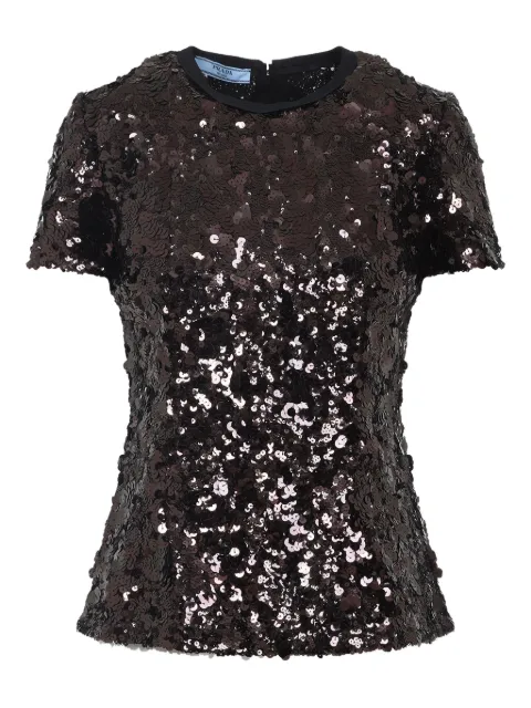 Prada sequin short-sleeve top