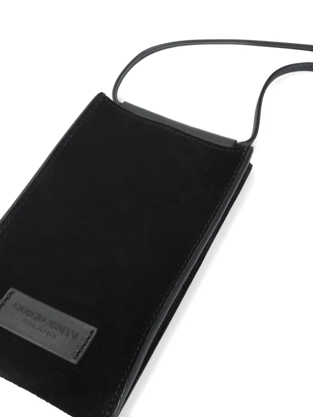 Giorgio Armani Leren pasjeshouder Zwart