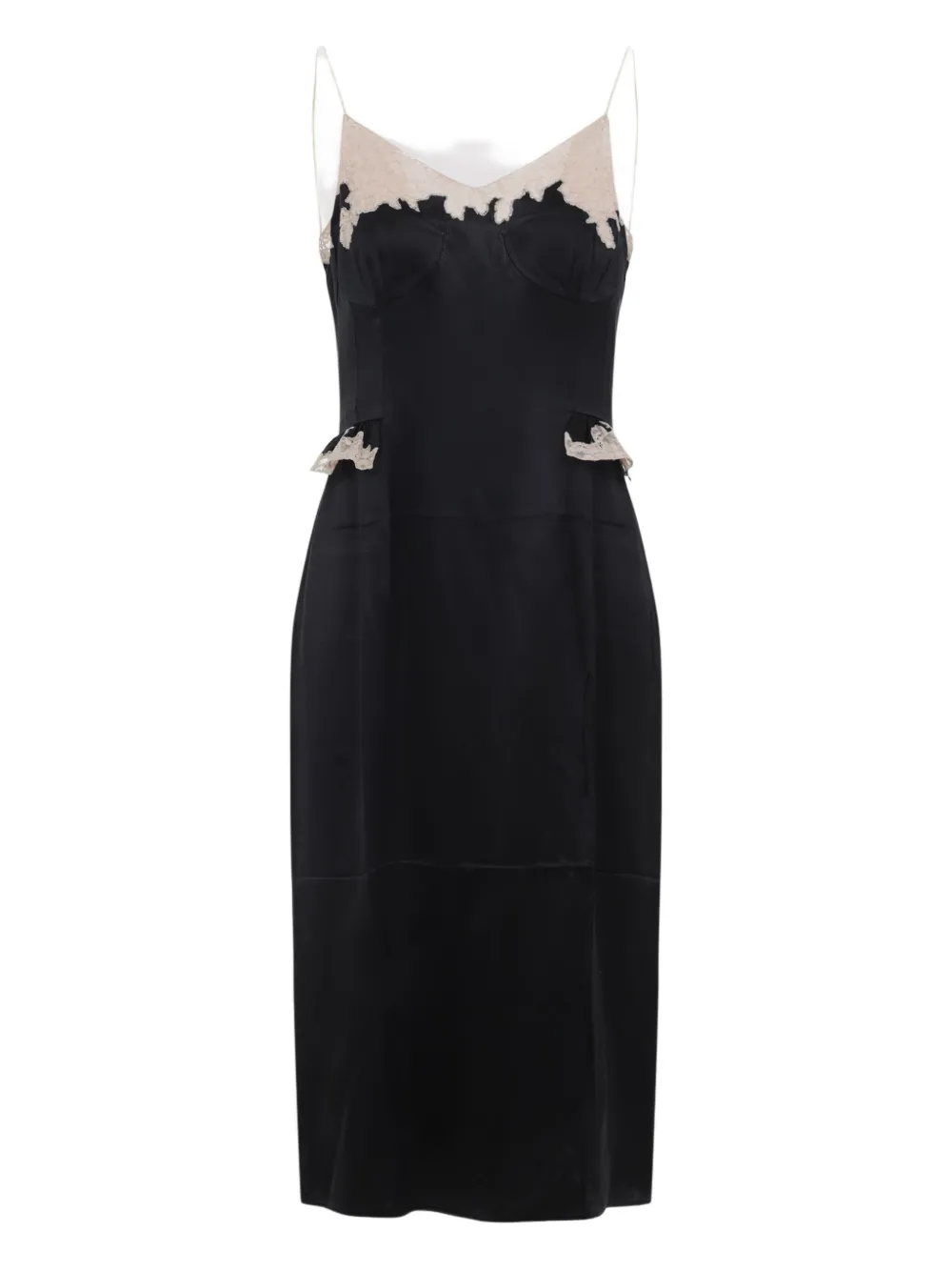 Prada lace-trimmed midi slip dress Zwart