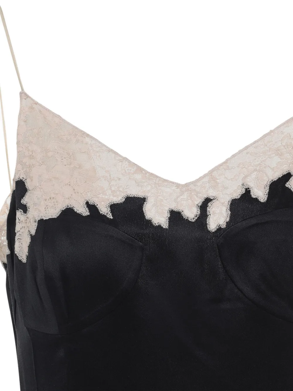 Prada lace-trimmed midi slip dress Zwart