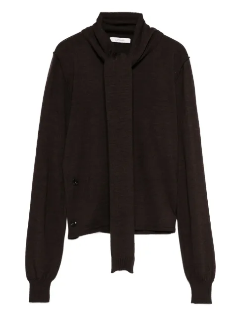LEMAIRE tie-neck button-detail top