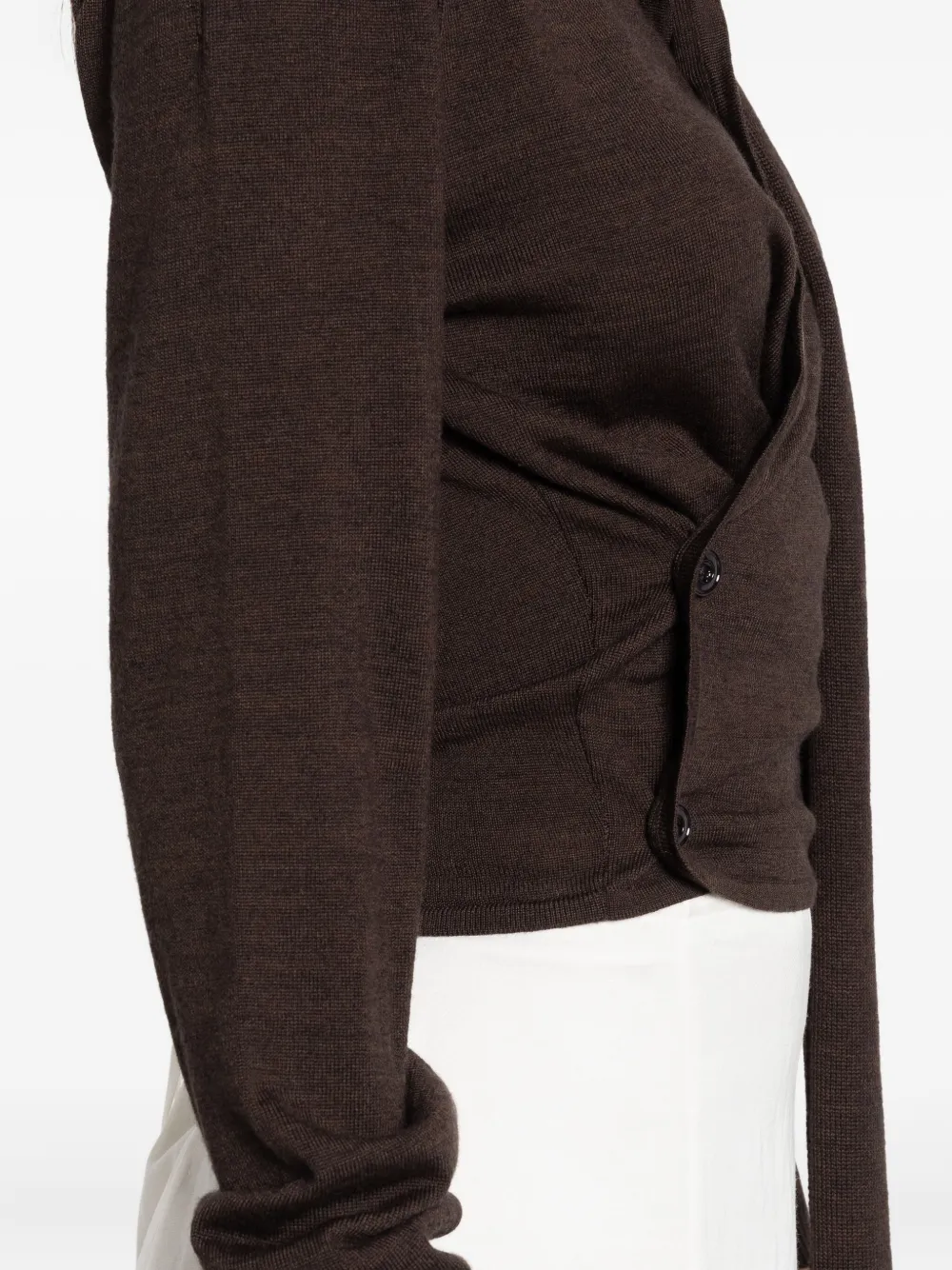 Lemaire Tie-neck Button-detail Top In Brown
