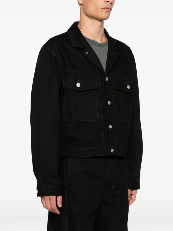 Lemaire黒ジャケット フロントポケット付き.. LEMAIRE フラップポケット ジャケット | ブラック | FARFETCH JP