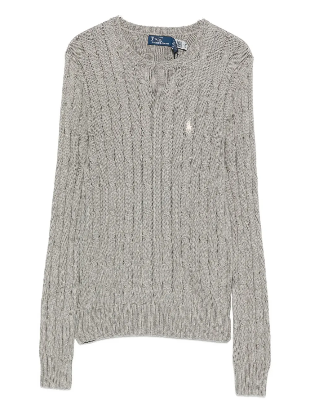 Polo Ralph Lauren Cable-knit Crew-neck Sweater In Gray