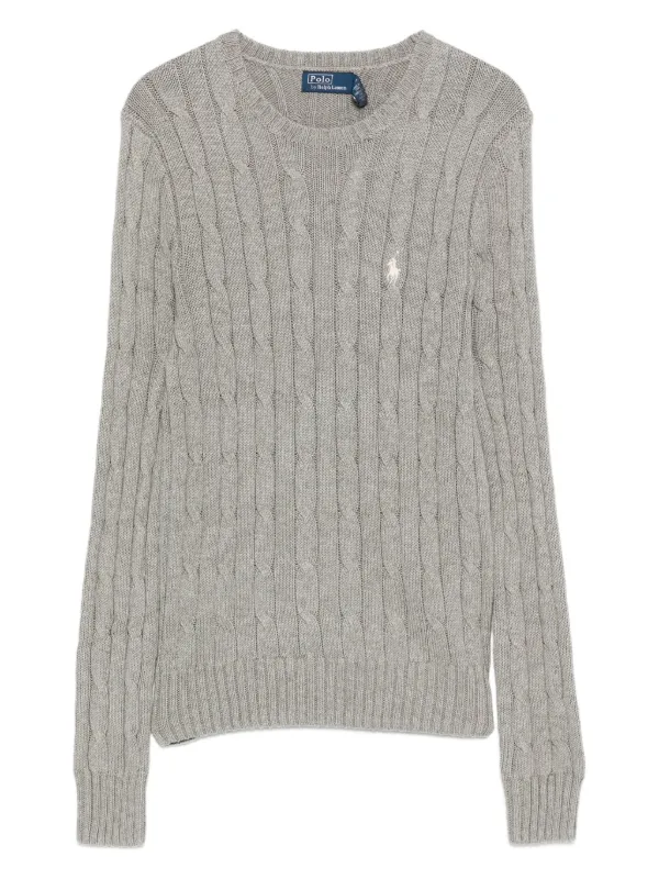 Polo Ralph Lauren Cable-knit Crew-neck Sweater in Grey