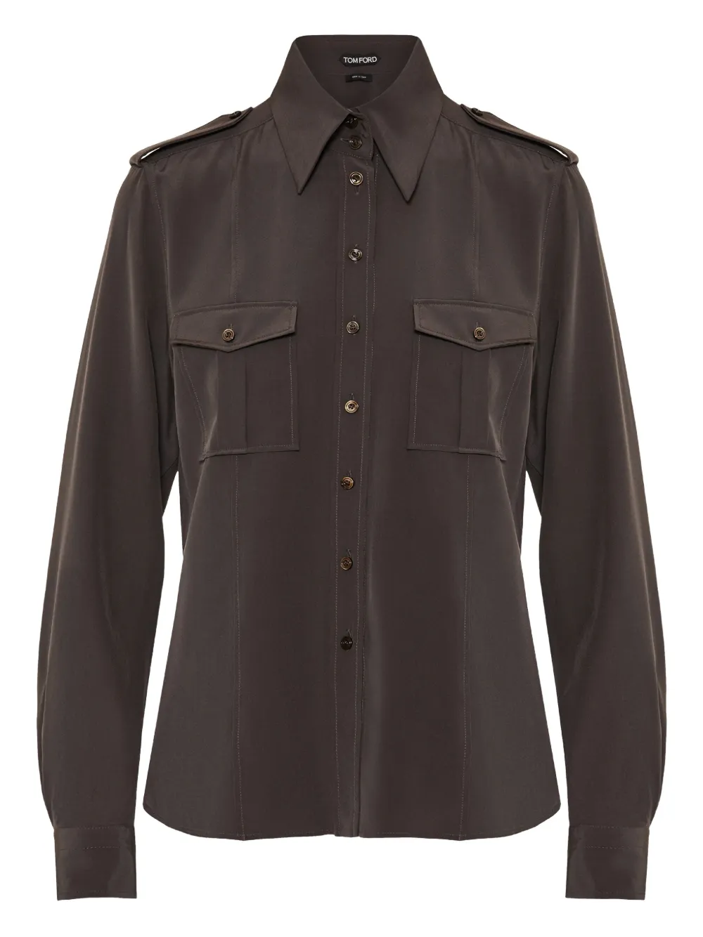 Tom Ford Flap-pocket Shirt In Brown