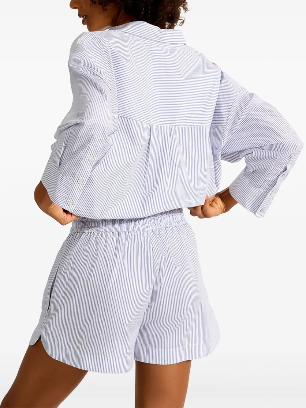 Lenny Niemeyer striped drawstring shorts Blauw