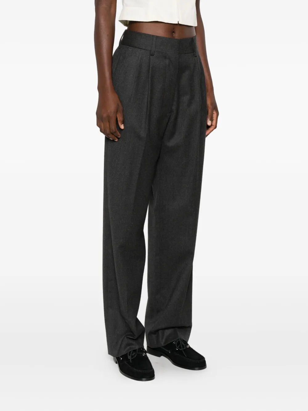 Blazé Milano Virgin Wool Trousers In Gray