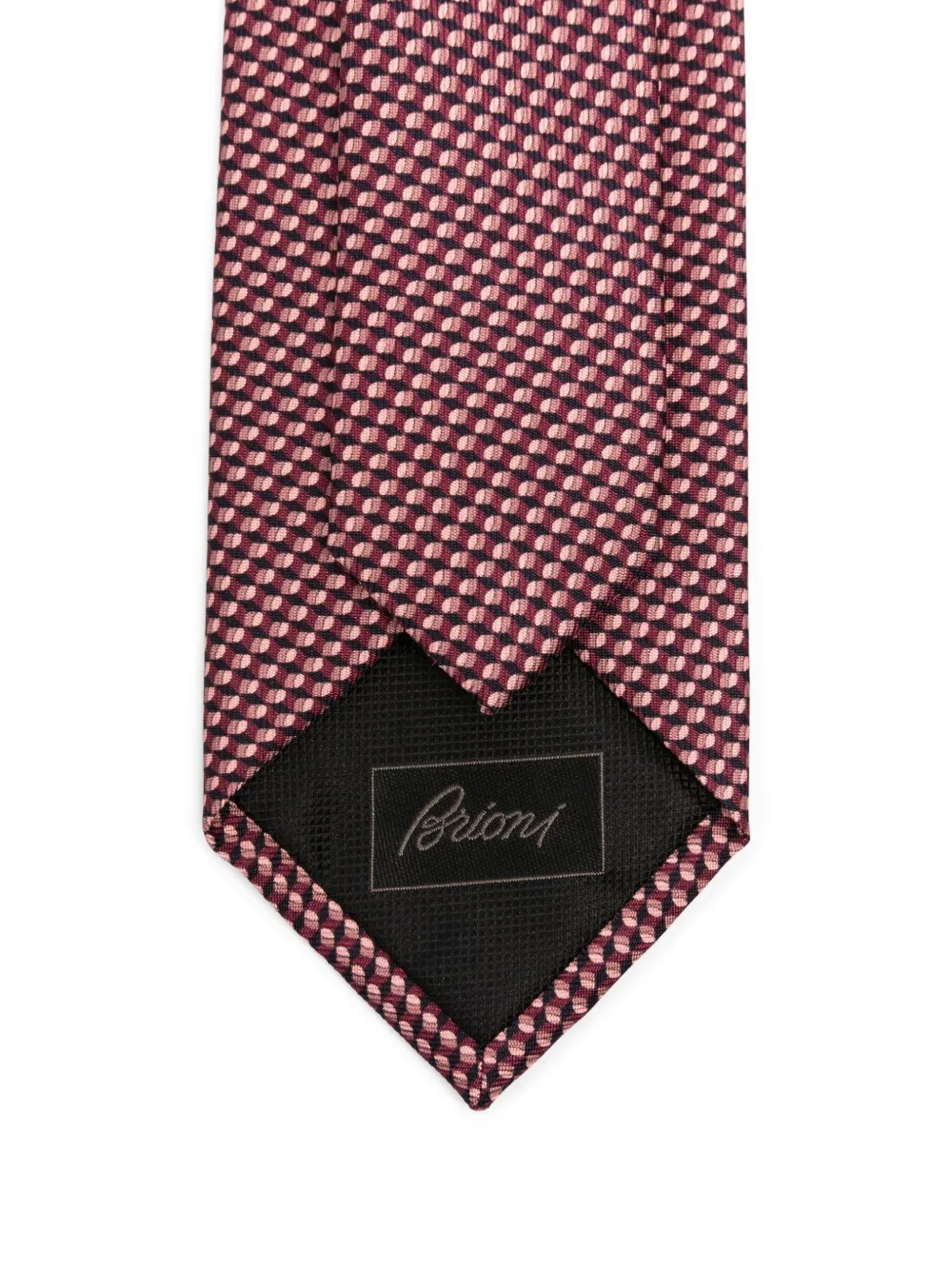 Brioni Zijden stropdas met geometrisch patroon Rood