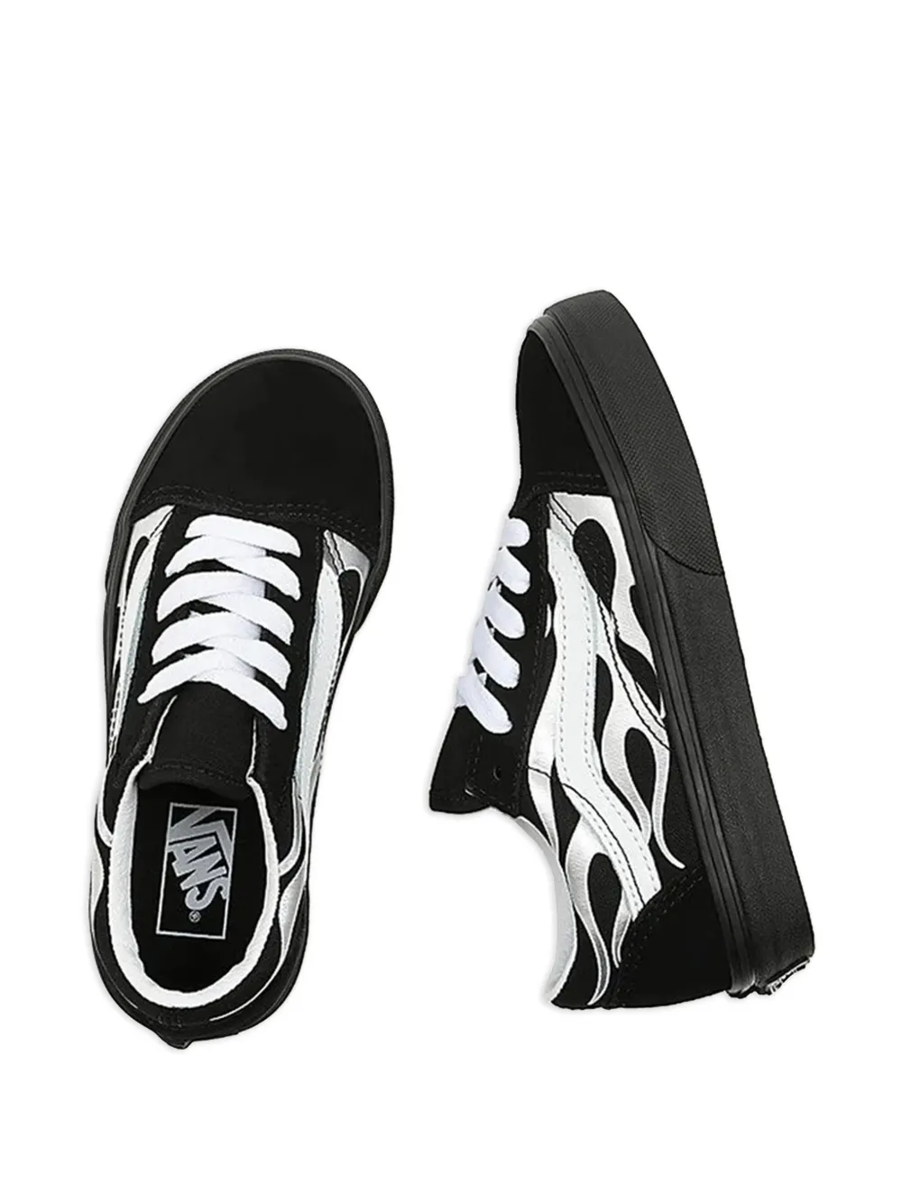 Vans Kids flame-motif sneakers - Zwart