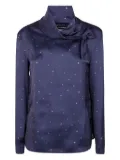 Emporio Armani polka-dot bow blouse - Blue