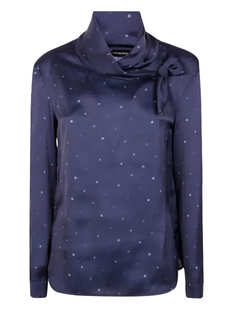 Emporio Armani polka-dot bow blouse