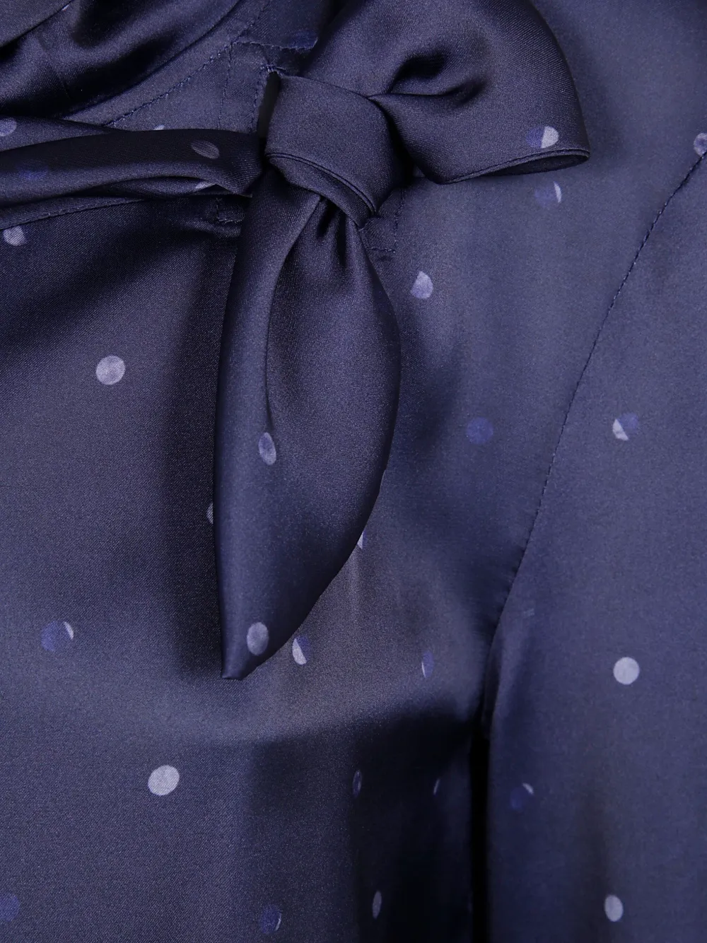 Emporio Armani Blouse met stippen en strik Blauw