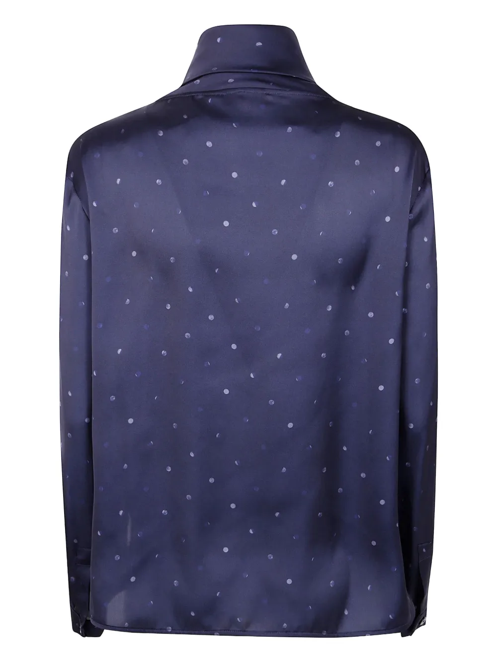 Emporio Armani Blouse met stippen en strik Blauw