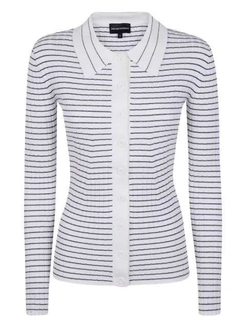 Emporio Armani striped polo-neck cardigan