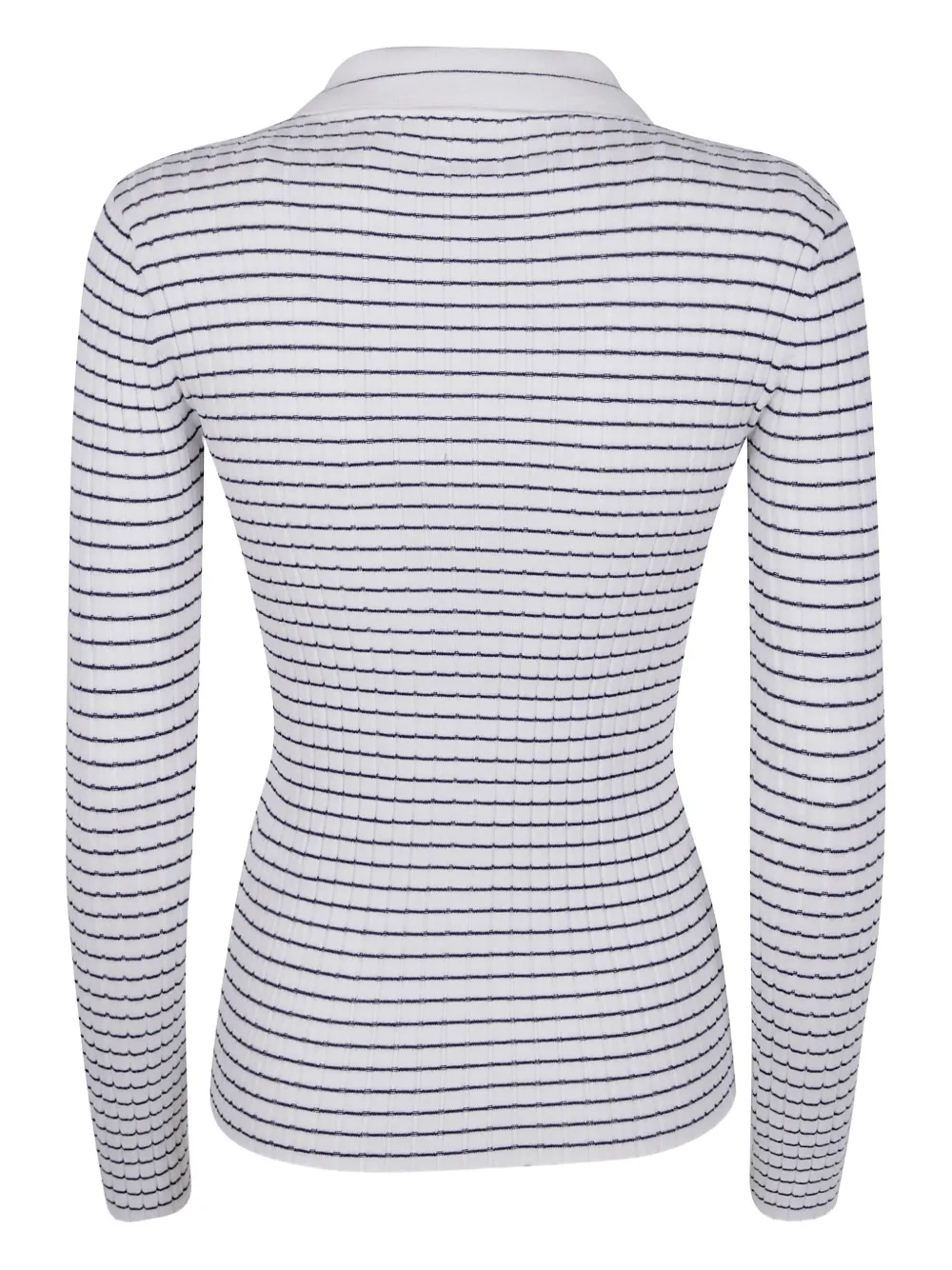 Emporio Armani Striped Polo-neck Cardigan In Neutral