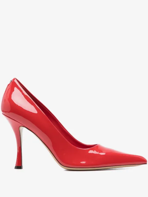 pointed-toe leather pumps
