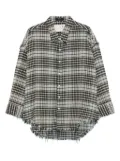 R13 frayed plaid shirt - Blue