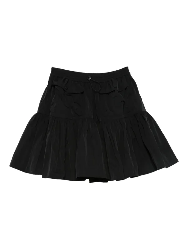 Cecilie Bahnsen Ruffled Drawstring Skirt in Black