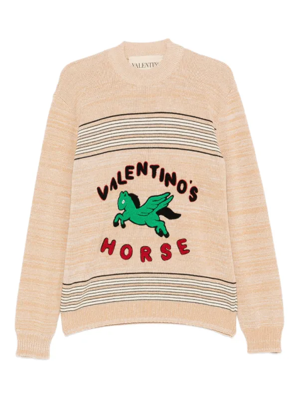 Valentino Garavani ペガサス ストライプ セーター | ニュートラル