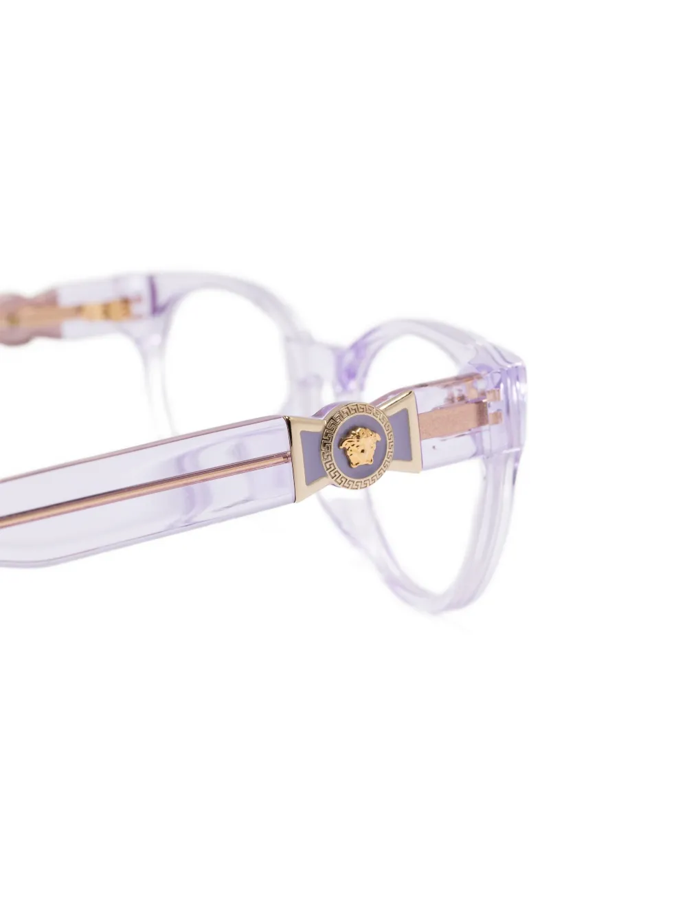 Versace Kids Medusa verfraaide bril met rond montuur Paars