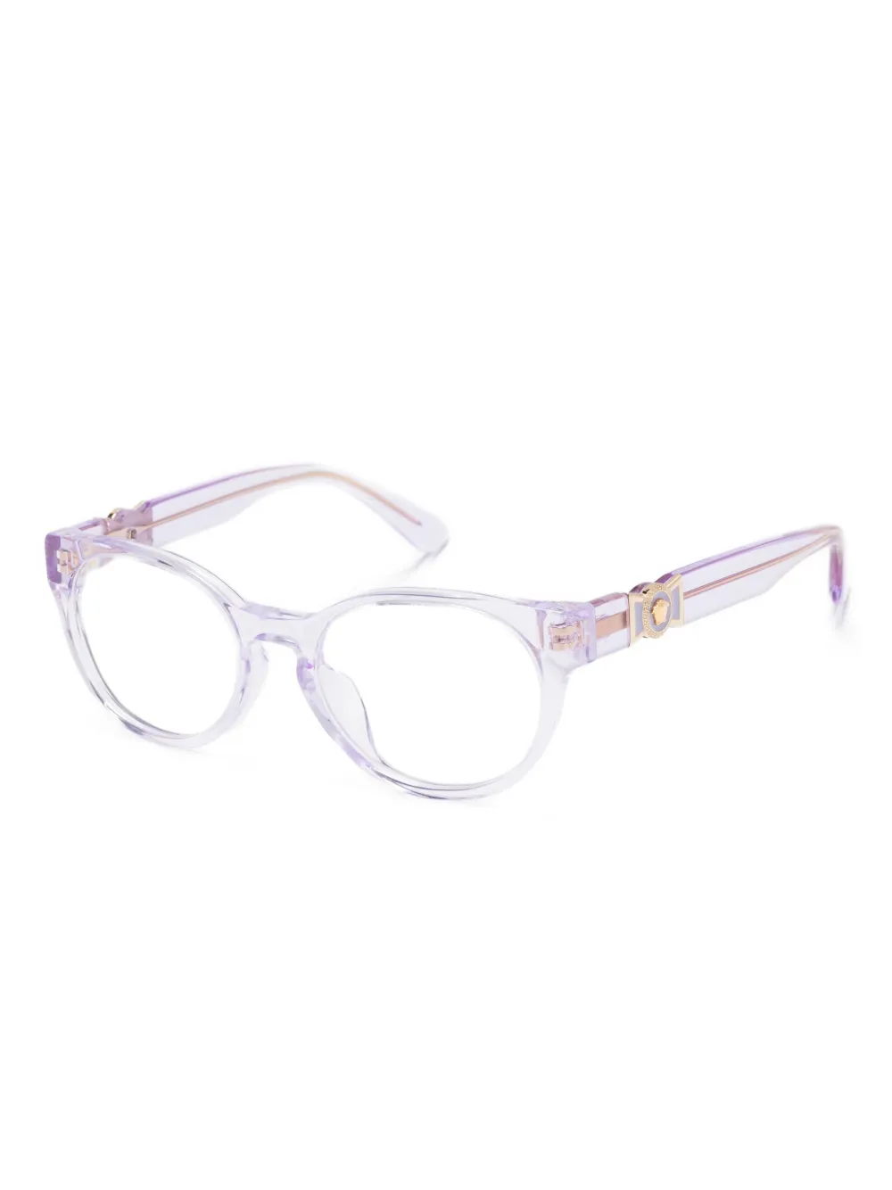 Versace Kids Medusa verfraaide bril met rond montuur Paars