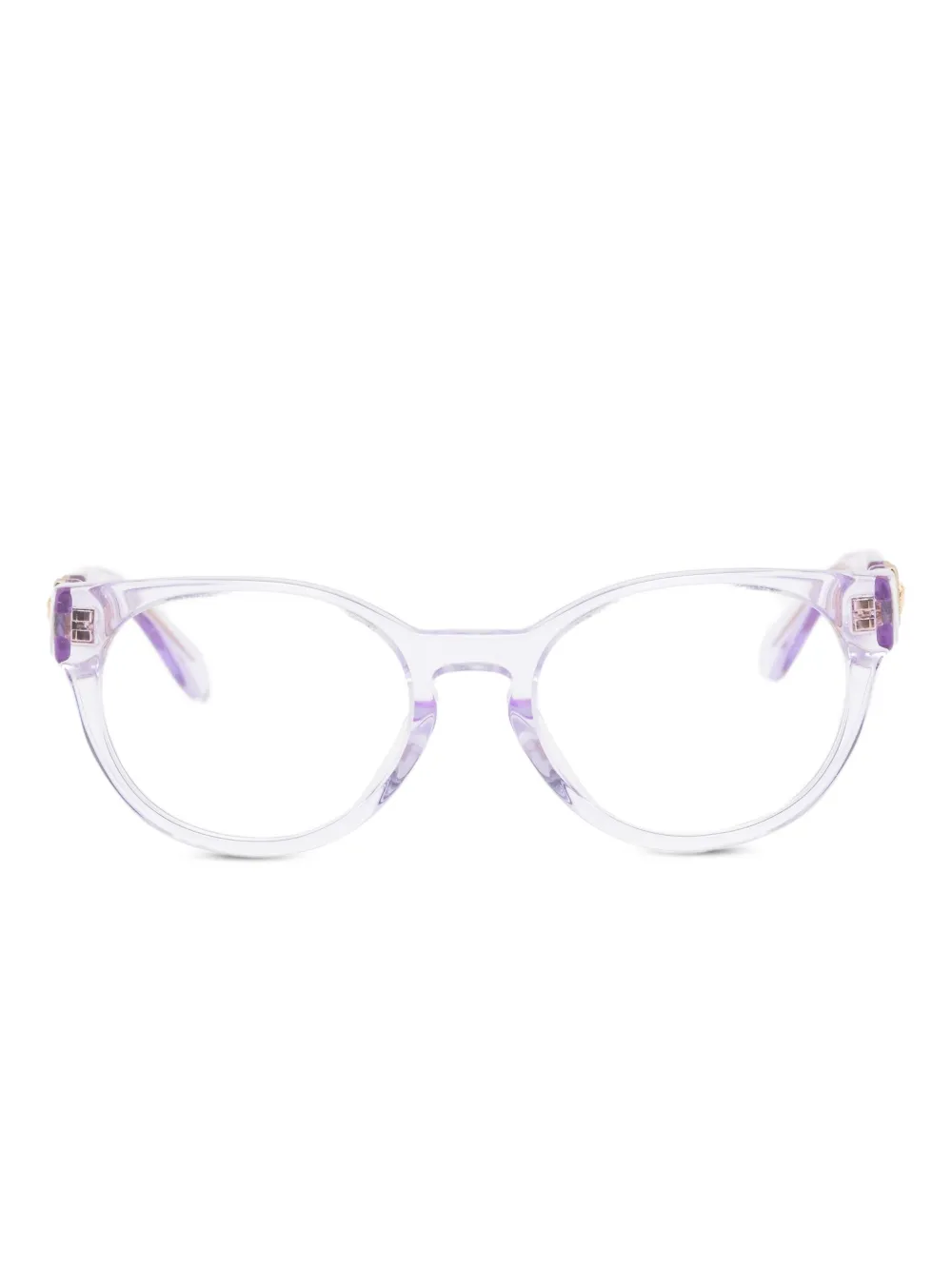 Versace Kids Medusa verfraaide bril met rond montuur Paars