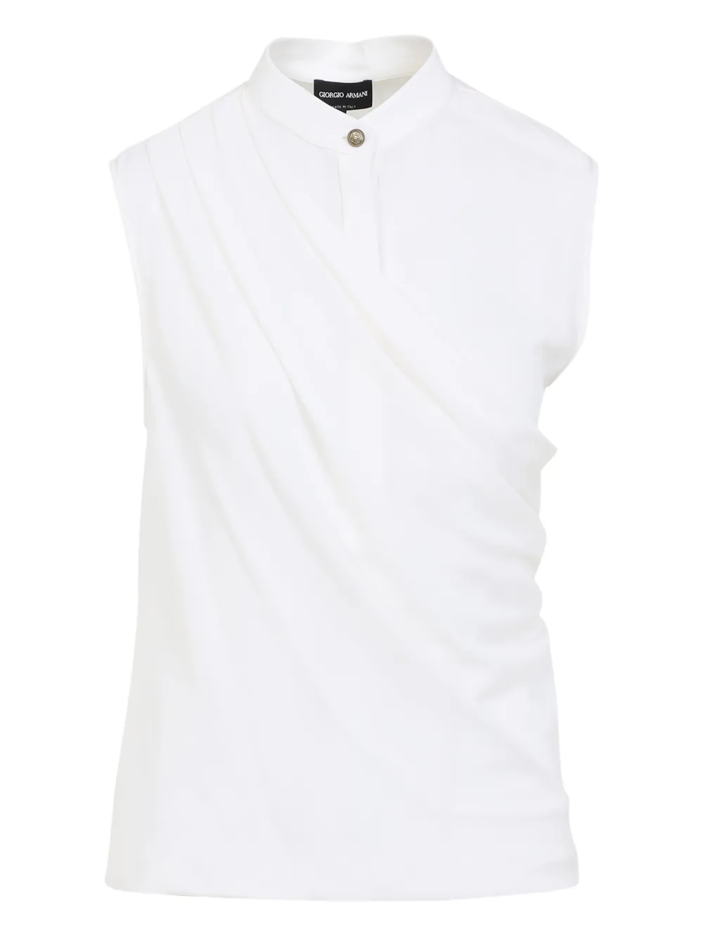 Giorgio Armani draped sleeveless top Wit