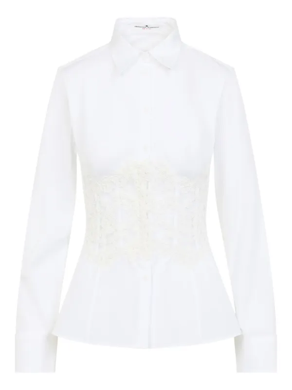 ERMANNO SCERVINO レース カットソー 白 Ermanno Scervino レースインサート シャツ | ホワイト | FARFETCH JP