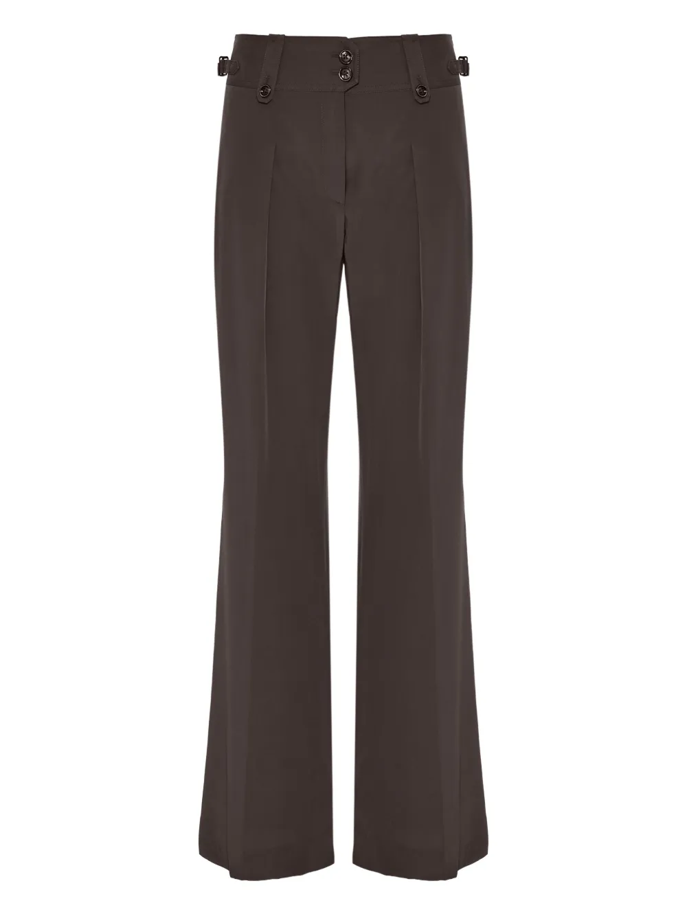 Tom Ford Button-detail Silk Trousers In Brown