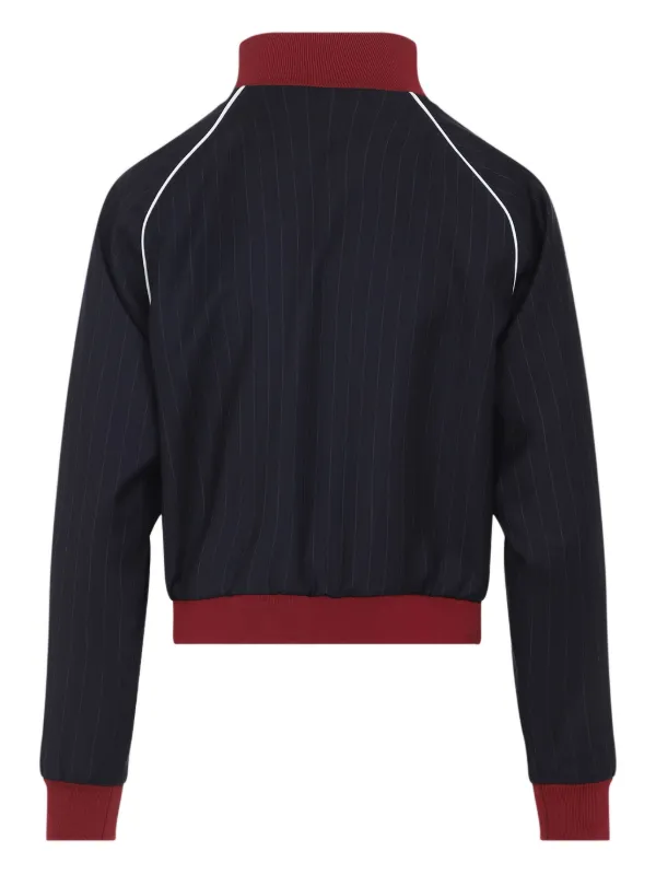 Miu Miu Pinstripe Wool Jacket | Blue | FARFETCH