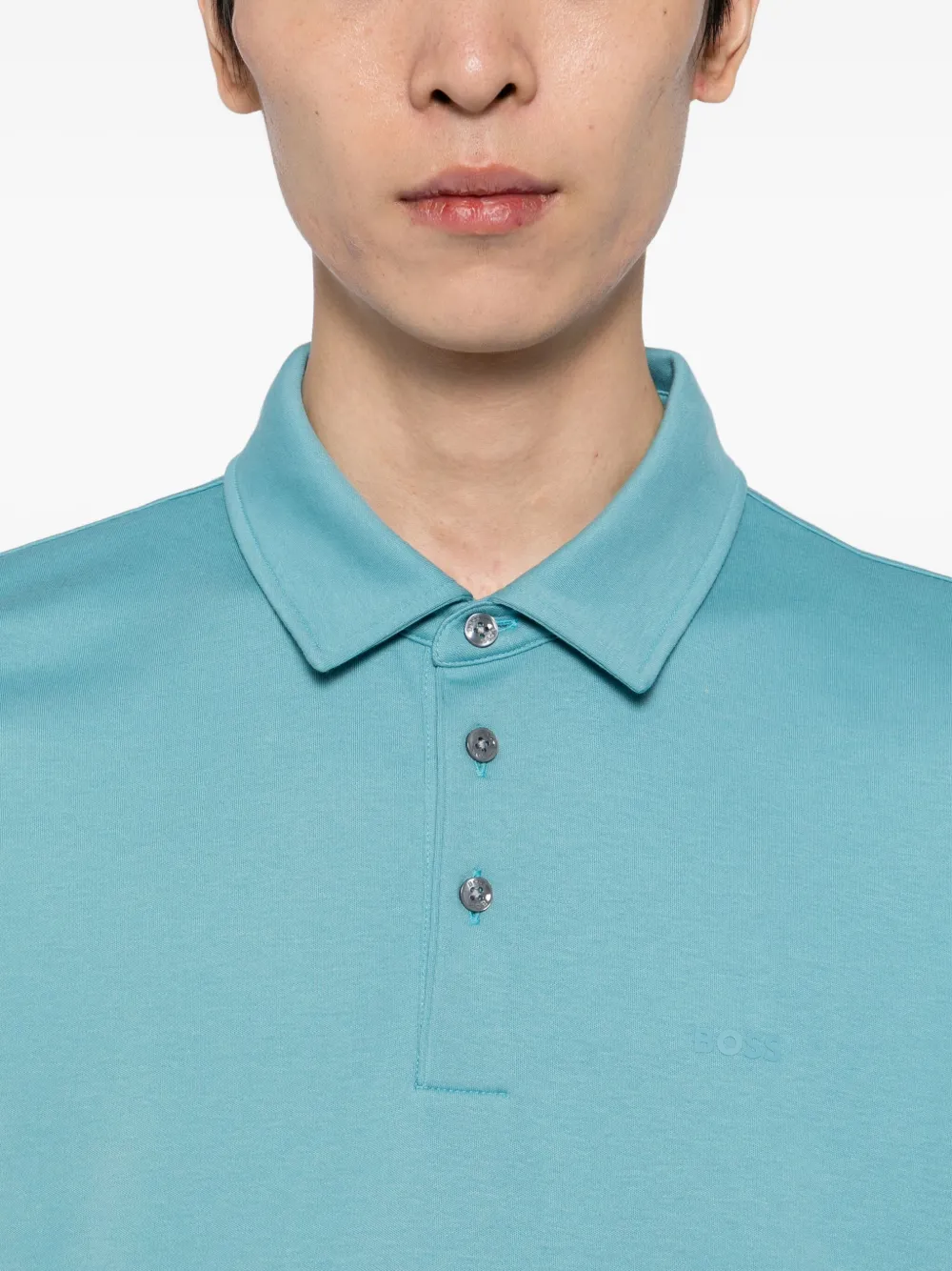 BOSS Poloshirt met logoprint Blauw