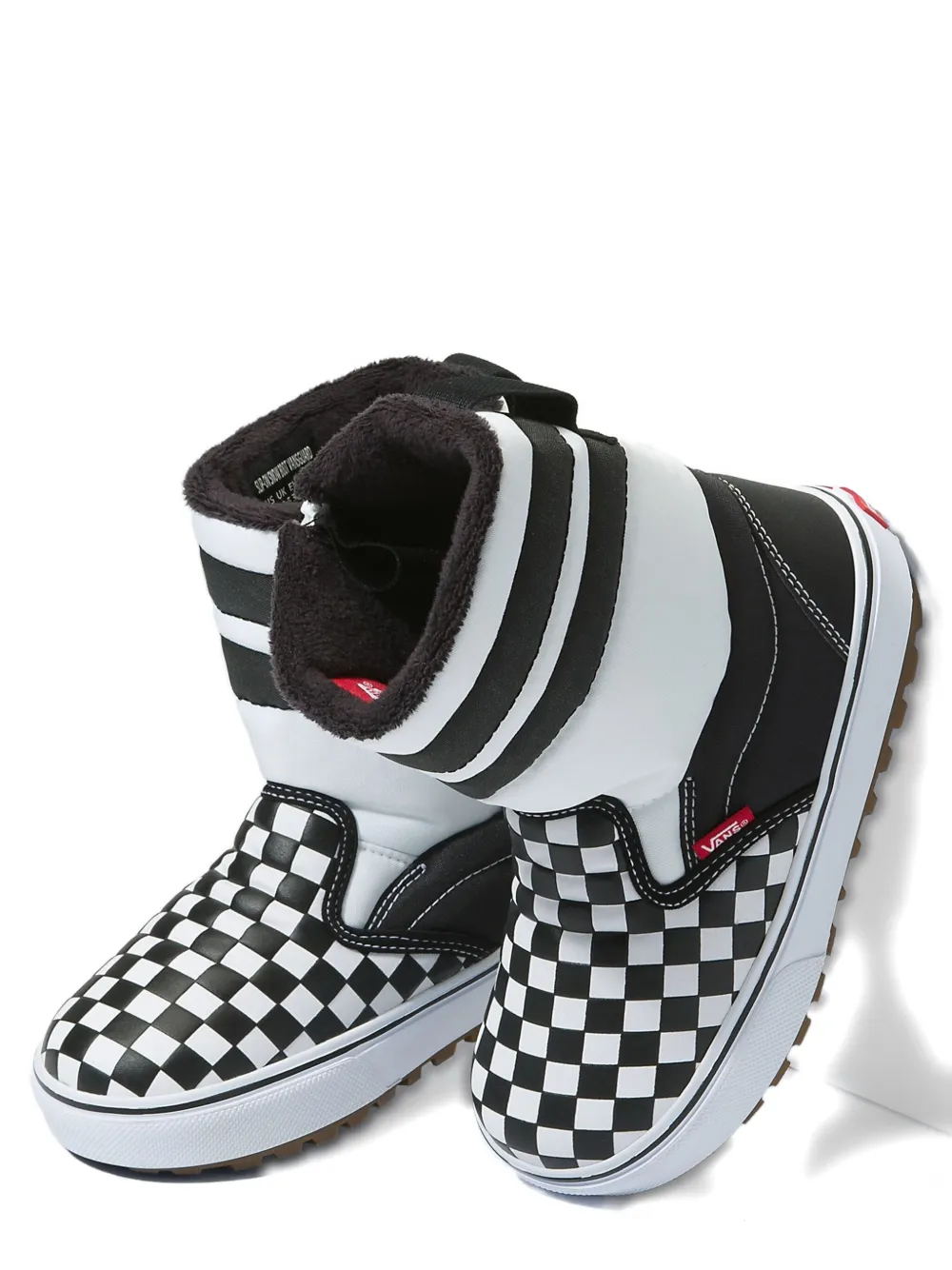 Vans Kids checkerboard striped boots Wit