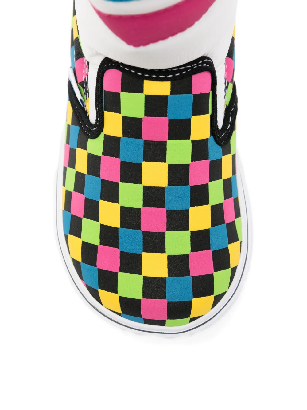 Vans Kids checkerboard-print padded boots Wit