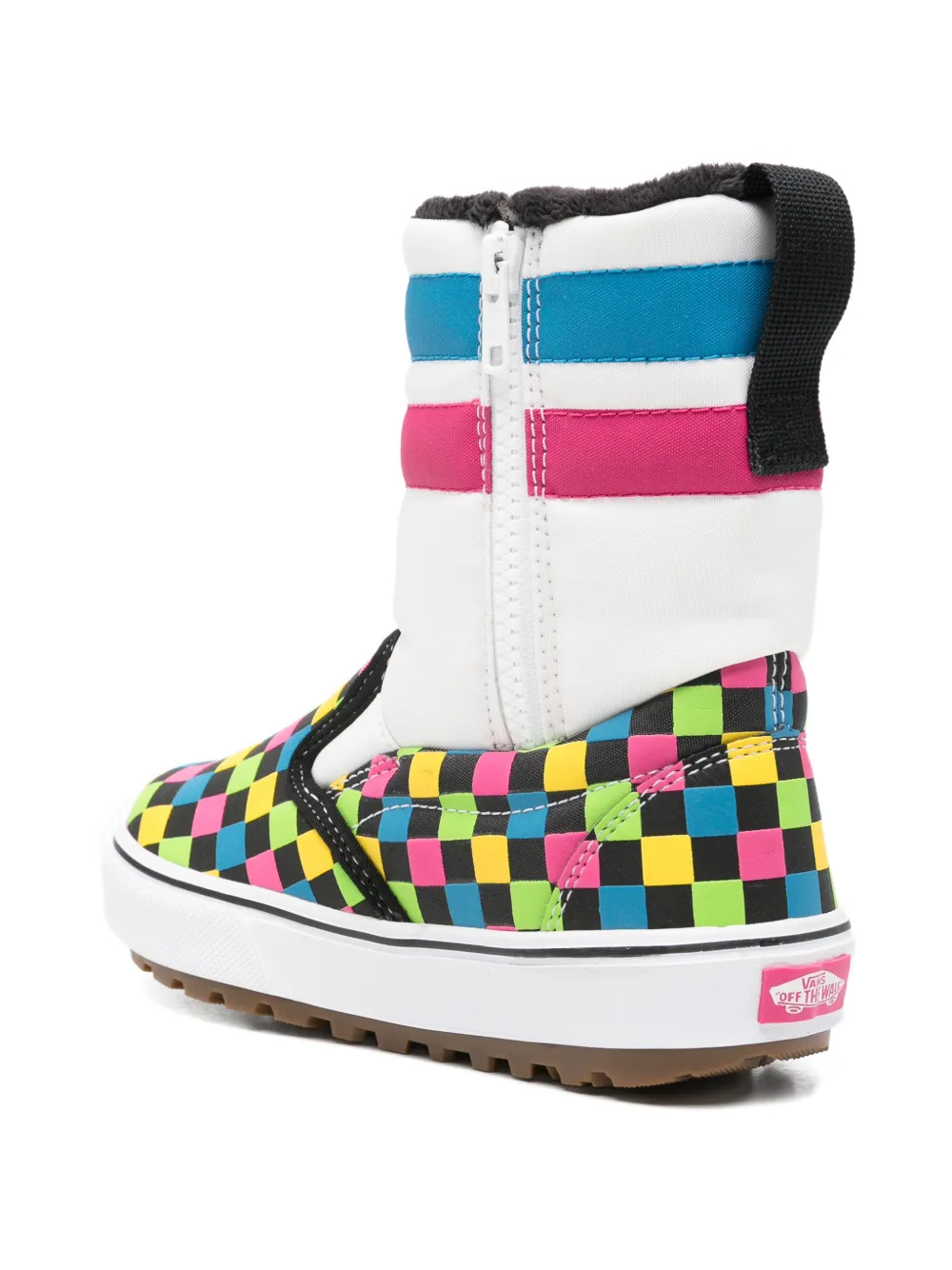 Vans Kids checkerboard-print padded boots Wit