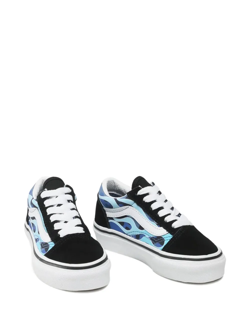 Vans Kids Old Skool flame sneakers Zwart