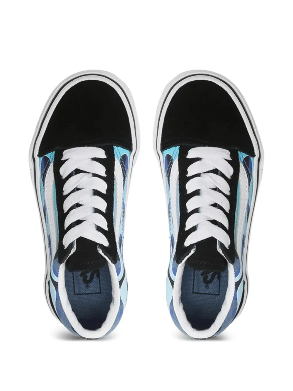 Vans Kids Old Skool flame sneakers Zwart