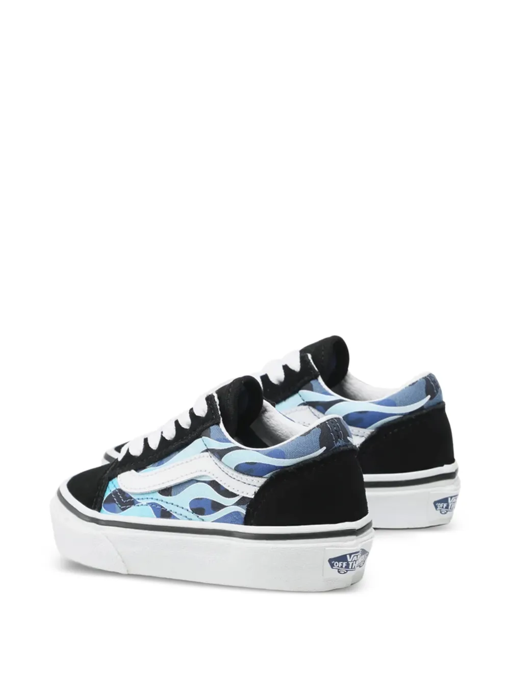 Vans Kids Old Skool flame sneakers Zwart