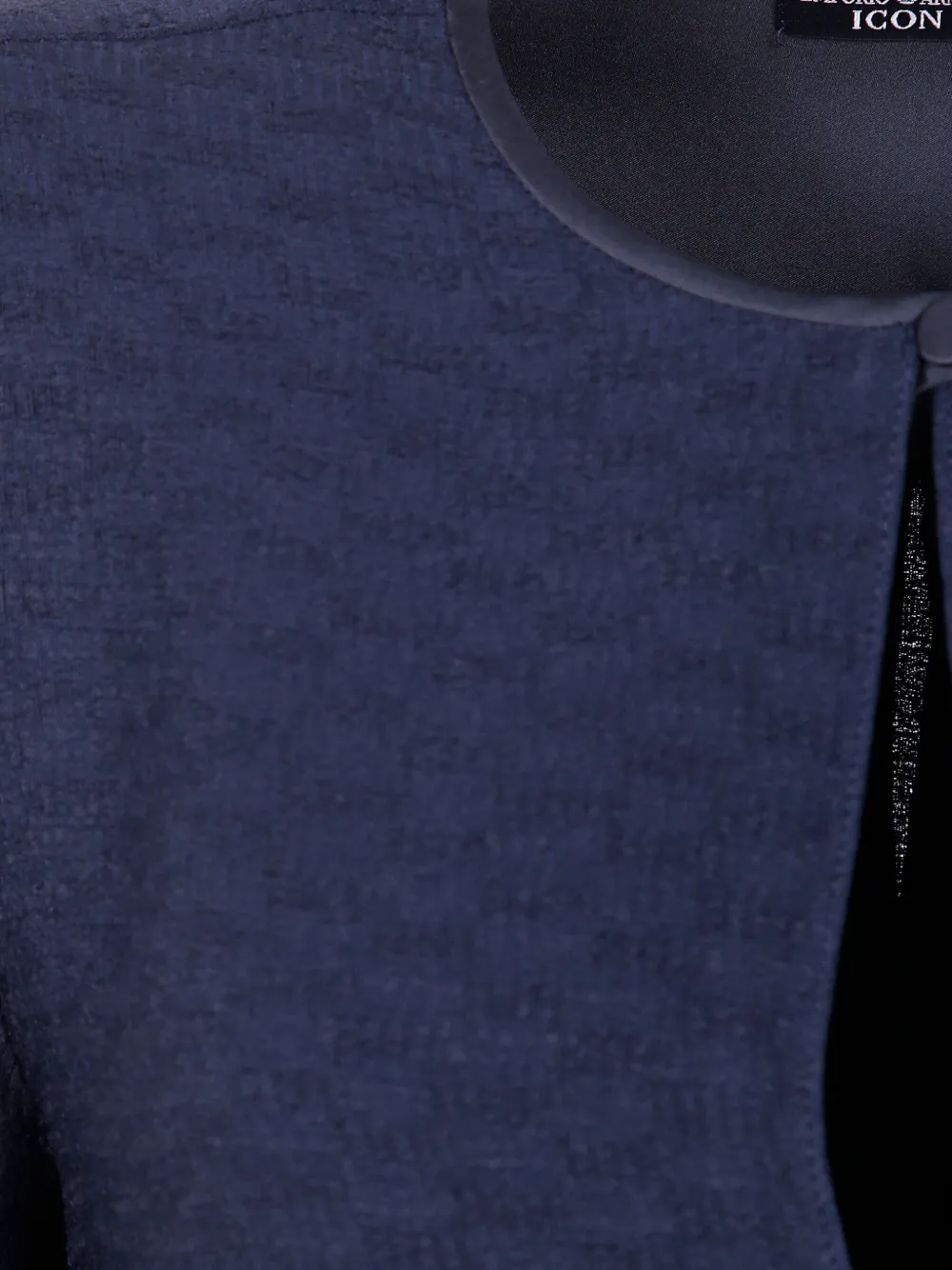 Emporio Armani Jurk met keyhole hals en ceintuur Blauw