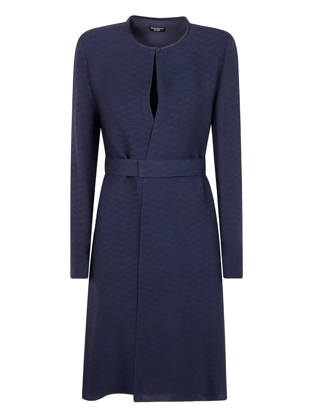 Emporio Armani Jurk met keyhole hals en ceintuur Blauw