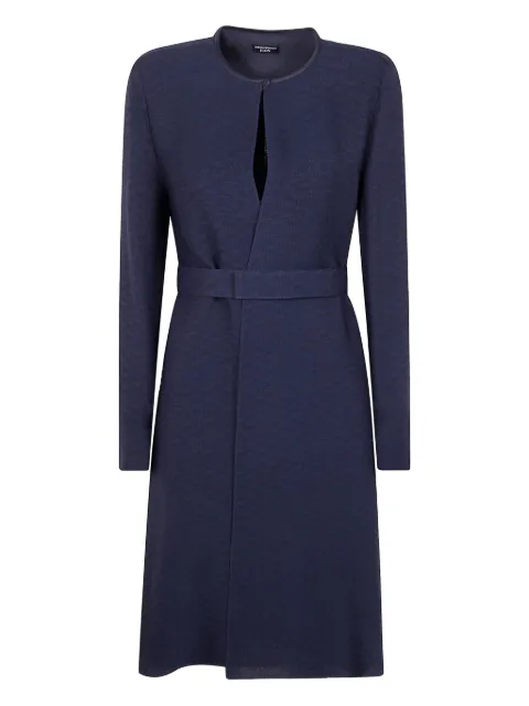 Emporio Armani belted keyhole-neck dress
