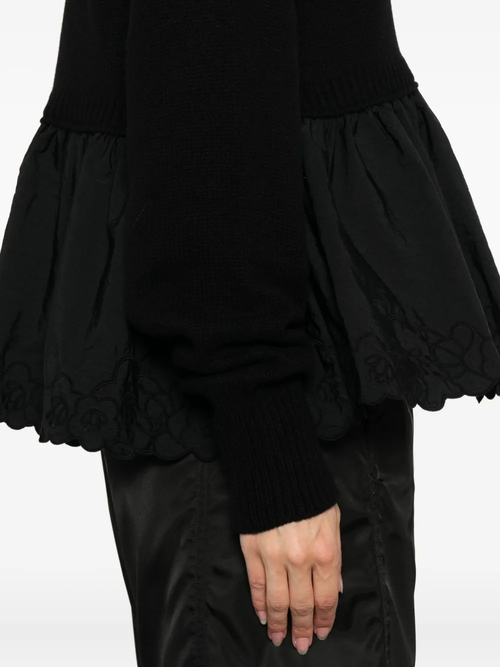Cecilie Bahnsen ruffled sweater Zwart