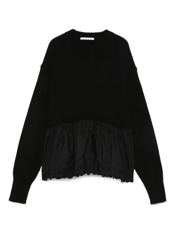 Cecilie Bahnsen Ruffled Sweater in Black