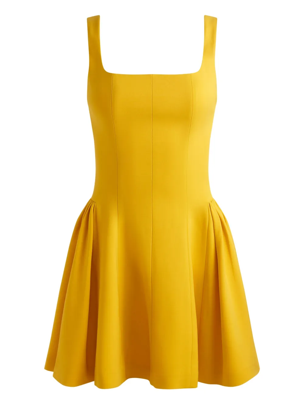 Alice + olivia Vera square-neck flared mini dress Geel