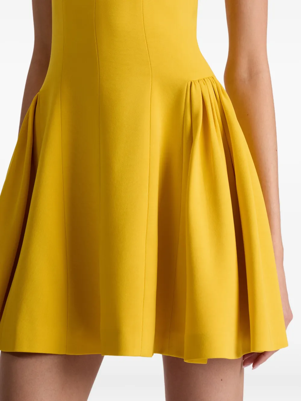 alice + olivia Vera square-neck flared mini dress Geel