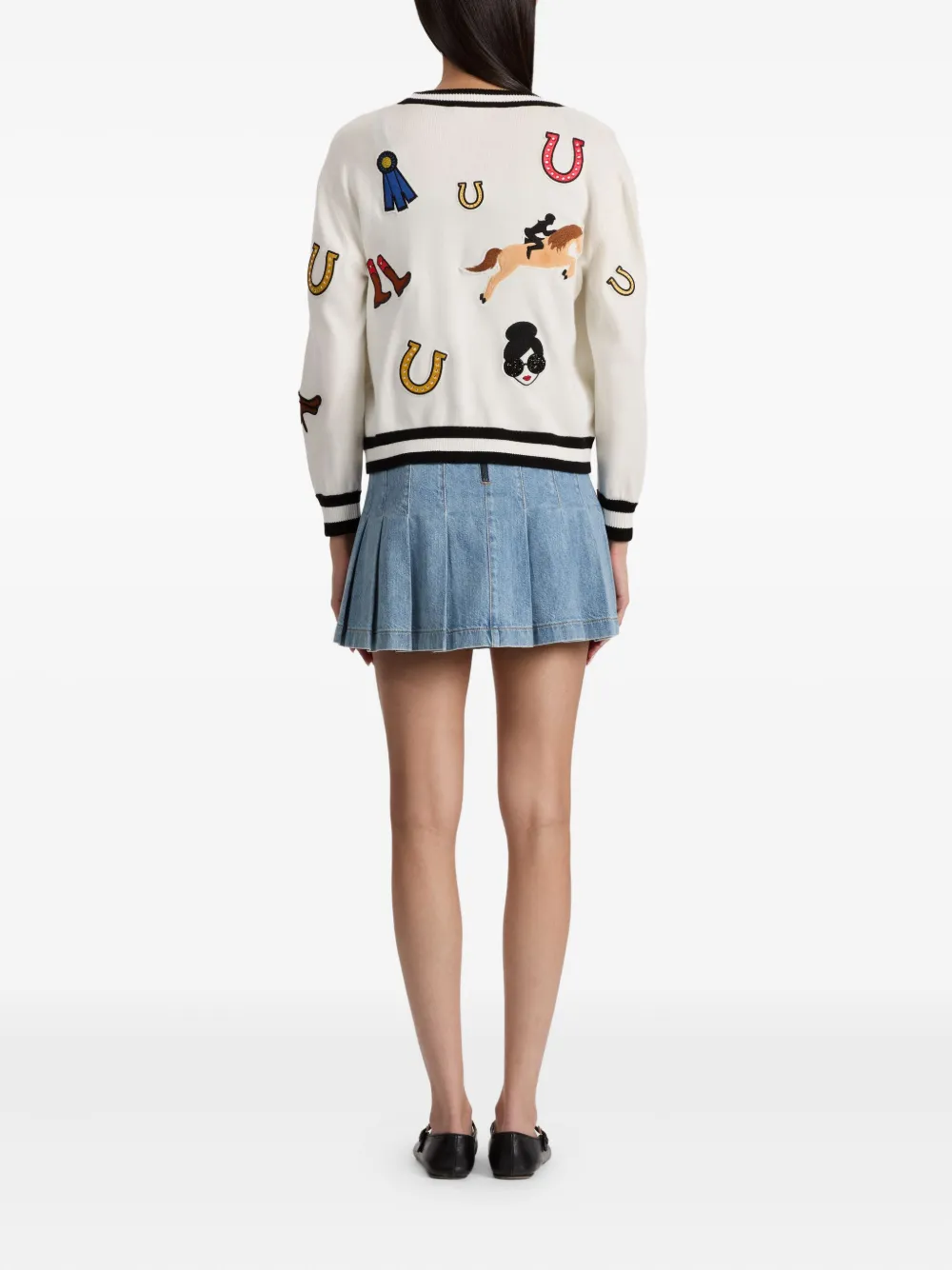 alice + olivia equestrian-motif cardigan Wit