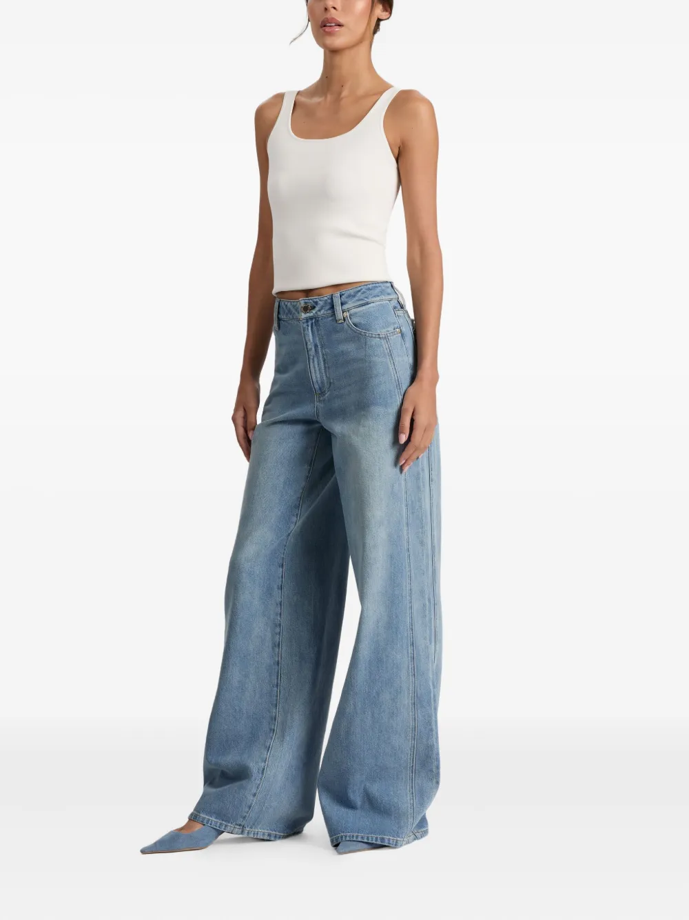 alice + olivia Jeans met wijde pijpen Blauw