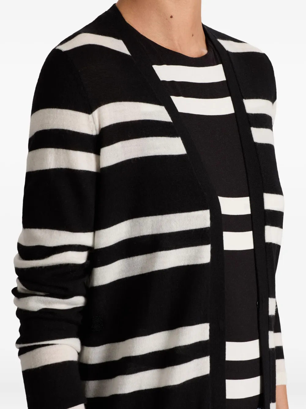 alice + olivia Callan striped maxi cardigan Zwart