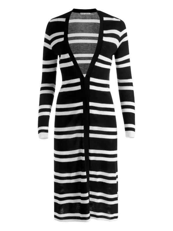 Alice Olivia Callan Striped Maxi Cardigan Black FARFETCH IN