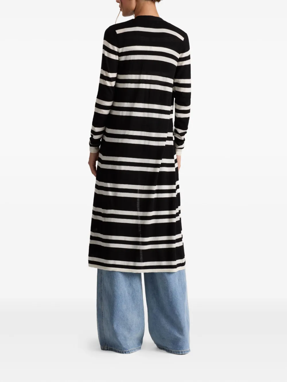 alice + olivia Callan striped maxi cardigan Zwart